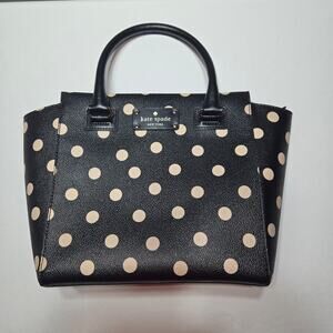 Kate Spade New York Camryn Wellesley WKRU3856 Black Polka Dot Satchel Handbag